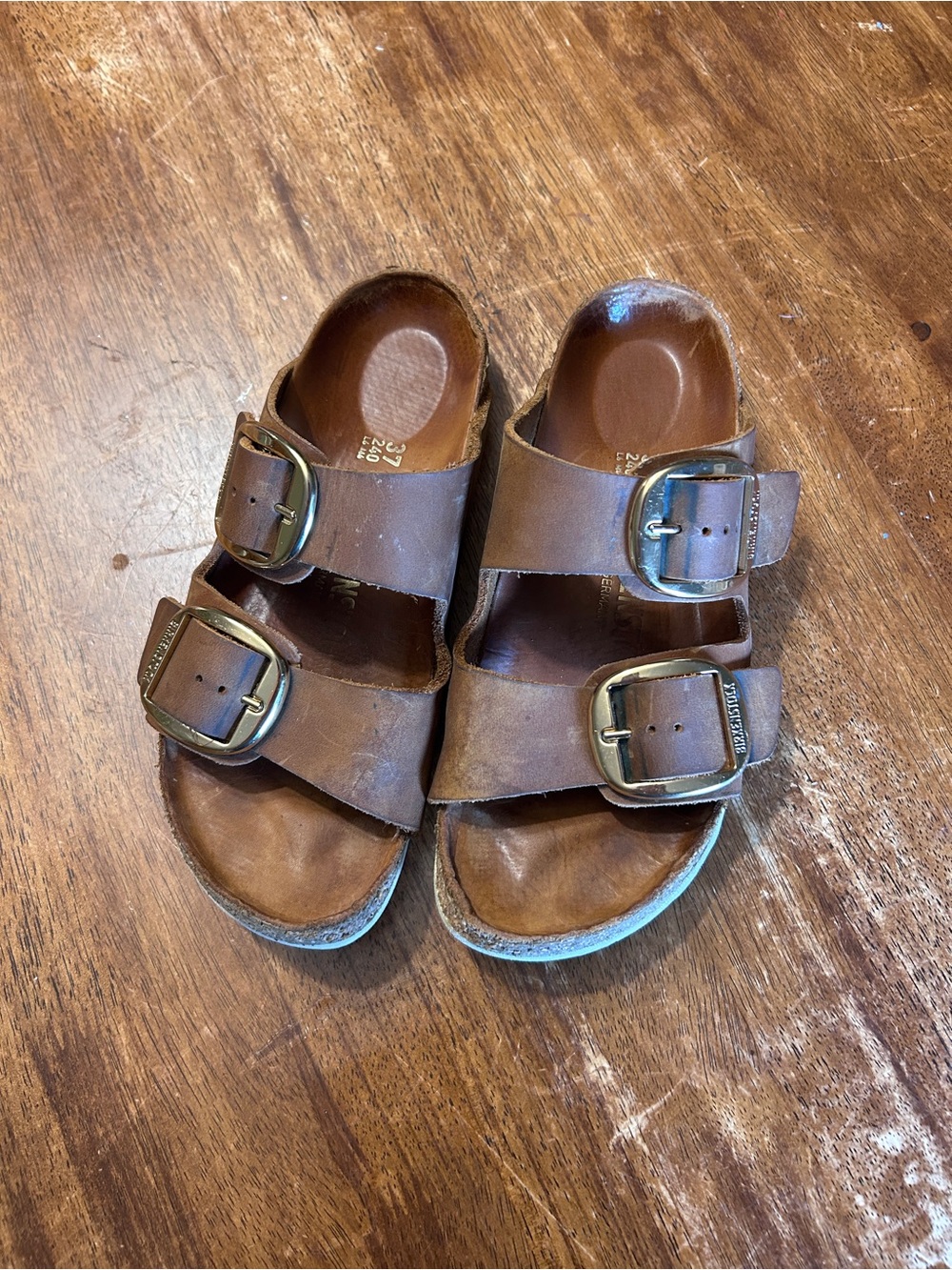 Birkenstock Arizona Big Buckle Slide Sandals Cognac 37